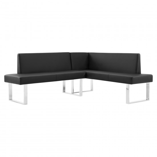 Amanda Black Corner Sofa