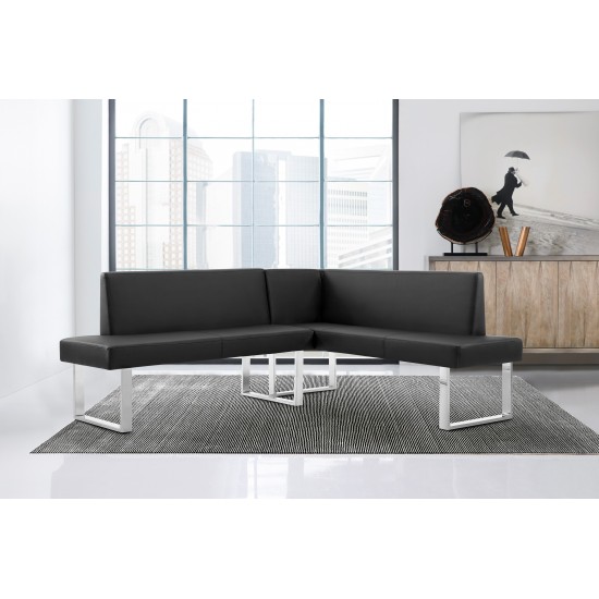 Amanda Black Corner Sofa