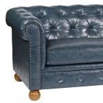 Winston Antique Blue Bonded Leather Sofa