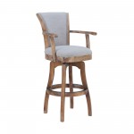 Raleigh Arm 26" Counter Height Swivel Barstool in Distressed Oak Finish