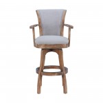 Raleigh Arm 26" Counter Height Swivel Barstool in Distressed Oak Finish