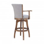 Raleigh Arm 26" Counter Height Swivel Barstool in Distressed Oak Finish