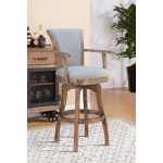 Raleigh Arm 26" Counter Height Swivel Barstool in Distressed Oak Finish