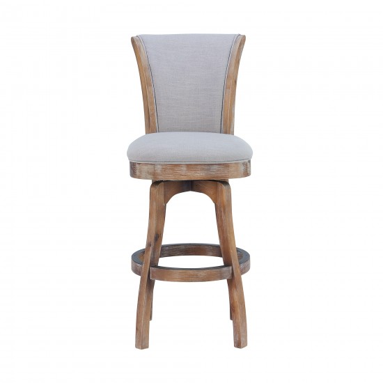 Raleigh 26" Counter Height Swivel Barstool in Distressed Oak Finish