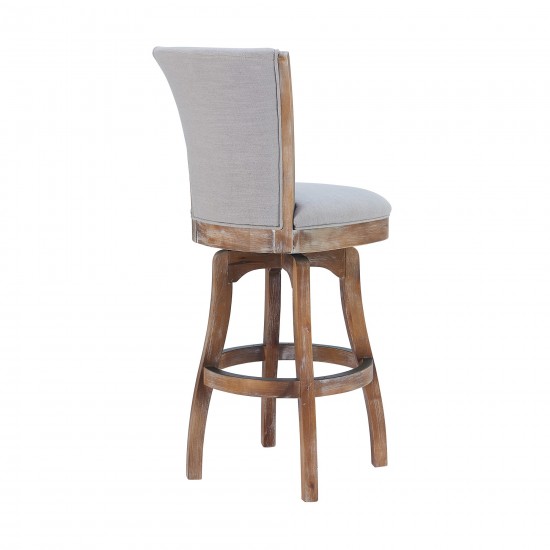 Raleigh 26" Counter Height Swivel Barstool in Distressed Oak Finish