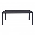 Tessa Contemporary Dining Table in Matte Black Finish and Gray Walnut Top