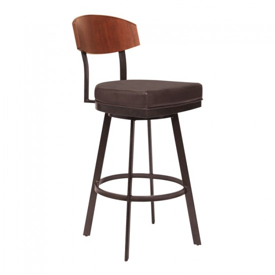 Frisco 26" Counter Height Barstool in Auburn Bay with Brown Faux Leather