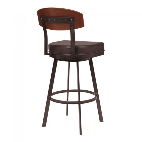 Frisco 26" Counter Height Barstool in Auburn Bay with Brown Faux Leather