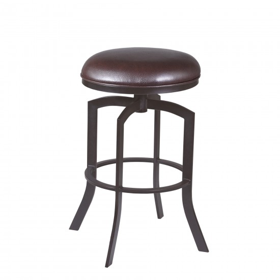 Studio 30" Bar Height Barstool in Auburn Bay finish with Brown Faux Leather