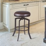 Studio 30" Bar Height Barstool in Auburn Bay finish with Brown Faux Leather