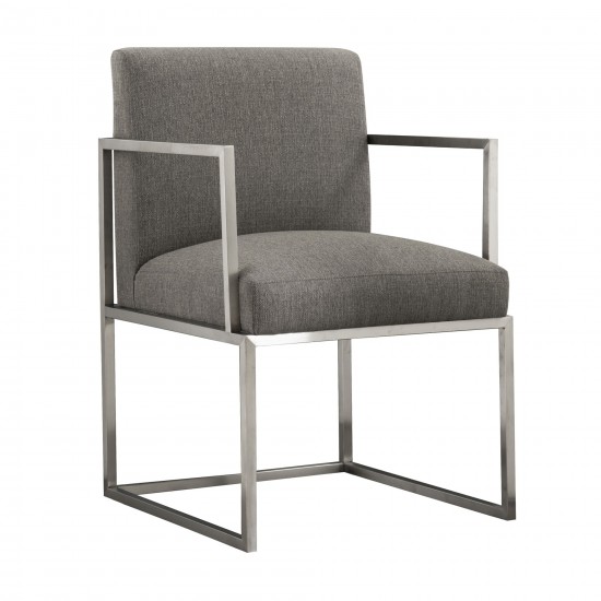 Warwick Contemporary Dining Chair in Brushed Stainless Steel Finish