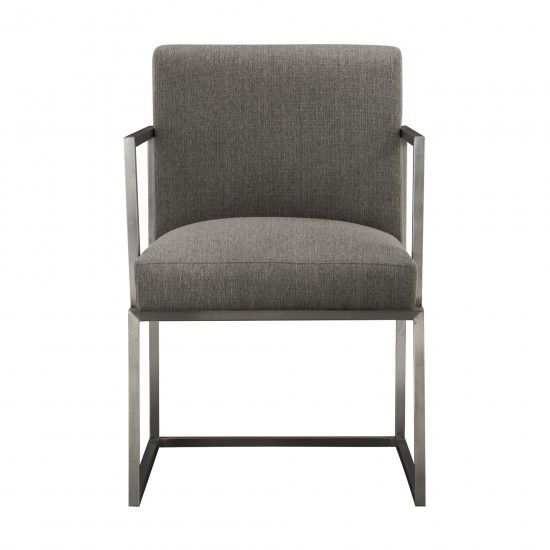 Warwick Contemporary Dining Chair in Brushed Stainless Steel Finish