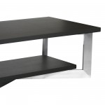 Vermont Contemporary Coffee Table in Brushed Stainless Steel Finish and Gray Top