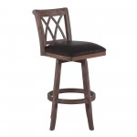 Sonoma 26" Counter Height Swivel Wood Barstool in Wire Brushed Brown Finish