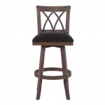 Sonoma 26" Counter Height Swivel Wood Barstool in Wire Brushed Brown Finish