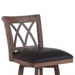 Sonoma 26" Counter Height Swivel Wood Barstool in Wire Brushed Brown Finish