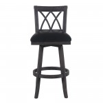 Sonoma 26" Counter Height Swivel Wood Barstool in Wire Brushed Black Finish