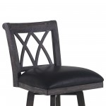 Sonoma 26" Counter Height Swivel Wood Barstool in Wire Brushed Black Finish