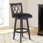 Sonoma 26" Counter Height Swivel Wood Barstool in Wire Brushed Black Finish