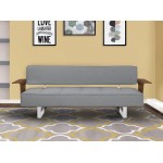 Taft Mid-Century Convertible Futon in Gray Tufted Fabric and Walnut Wood