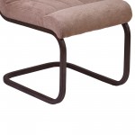 Vancouver Metal Side Chair in Auburn Bay and Brown Microfiber - Set of 2