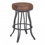 Ventura 26" Counter Height Swivel Backless Barstool in Bandero Tobacco Fabric