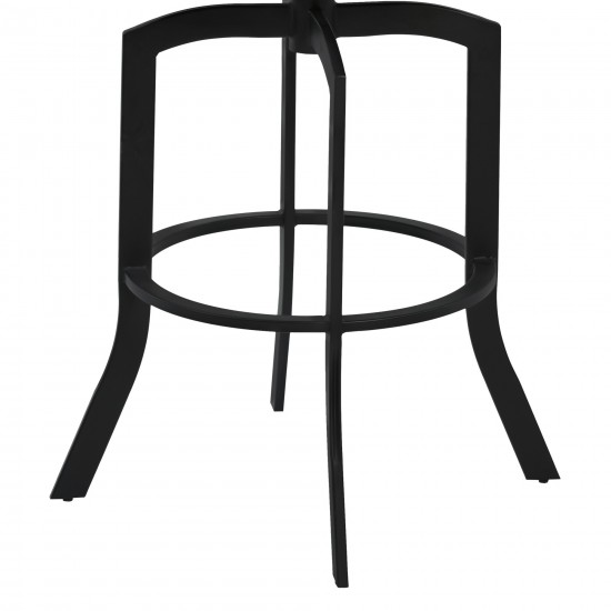 Studio 26" Counter Height Metal Swivel Barstool in Ford Black Faux Leather