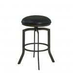 Studio 30" Bar Height Metal Swivel Barstool in Ford Black Faux Leather