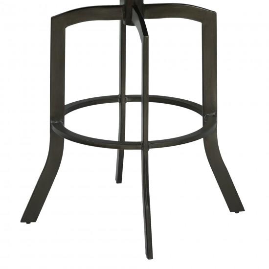 Studio 30" Bar Height Metal Swivel Barstool in Ford Black Faux Leather