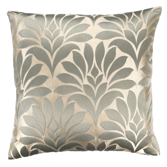 Gisela Decorative Feather and Down Throw Pillow In Jade Jacquard Fabric