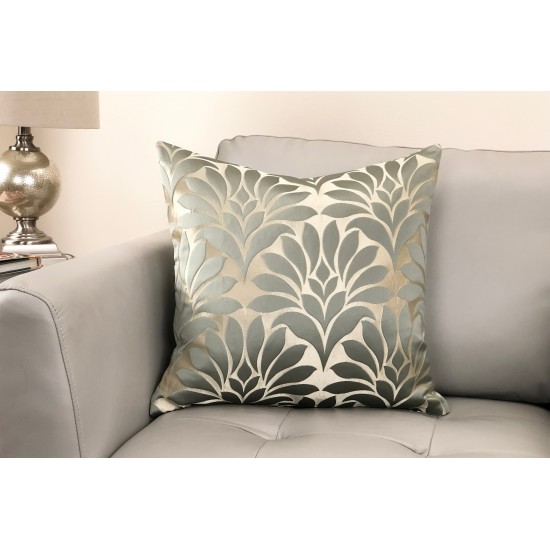 Gisela Decorative Feather and Down Throw Pillow In Jade Jacquard Fabric