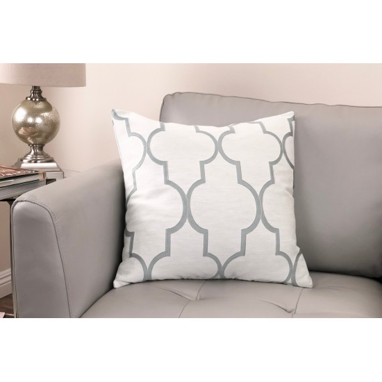 Paxton Decorative Feather and Down Throw Pillow In Sea Foam Jacquard Fabric