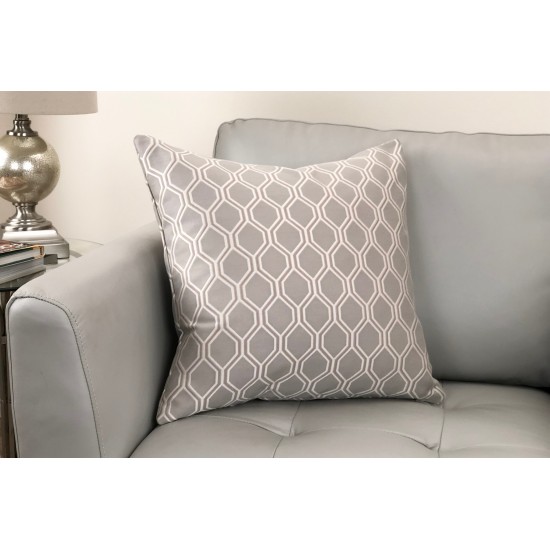 Andante Decorative Feather and Down Throw Pillow In Dove Jacquard Fabric