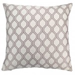 Andante Decorative Feather and Down Throw Pillow In Birch Jacquard Fabric