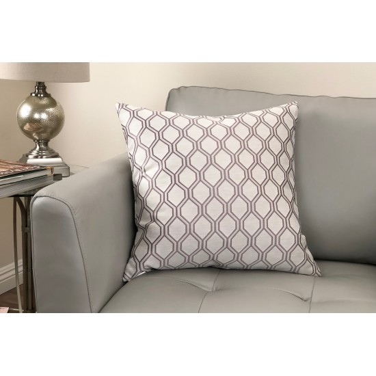 Andante Decorative Feather and Down Throw Pillow In Birch Jacquard Fabric