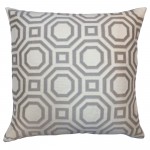 Warren Decorative Feather and Down Throw Pillow In Gray Jacquard Fabric