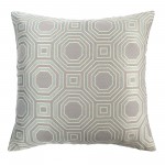Warren Decorative Feather and Down Throw Pillow In Mist Jacquard Fabric