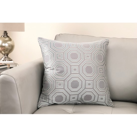 Warren Decorative Feather and Down Throw Pillow In Mist Jacquard Fabric