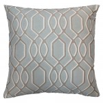 Frances Decorative Feather and Down Throw Pillow In Sea Jacquard Fabric