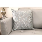 Frances Decorative Feather and Down Throw Pillow In Sea Jacquard Fabric