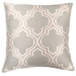 Aria Decorative Feather and Down Throw Pillow In Dove Jacquard Fabric