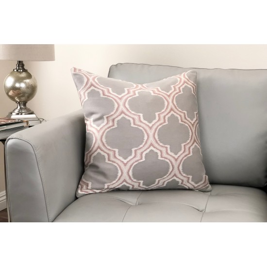 Aria Decorative Feather and Down Throw Pillow In Dove Jacquard Fabric