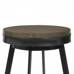 Topeka 26" Counter Height Barstool in Mineral Finish and Gray Walnut Wood Seat