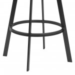 Topeka 30" Bar Height Barstool in Mineral Finish and Gray Walnut Wood Seat