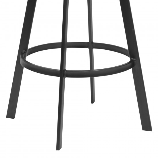 Topeka 30" Bar Height Barstool in Mineral Finish and Gray Walnut Wood Seat