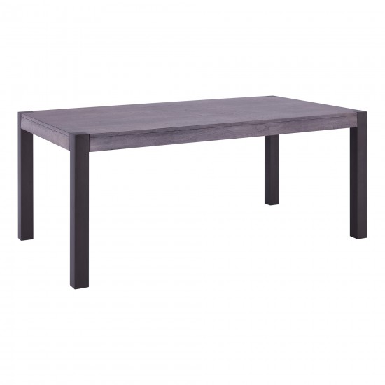 Tatum Contemporary Dining Table in Mineral Finish and Gray Walnut Top