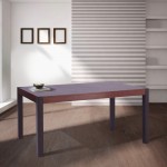 Tatum Contemporary Dining Table in Auburn Bay Finish and Sedona Wood Top