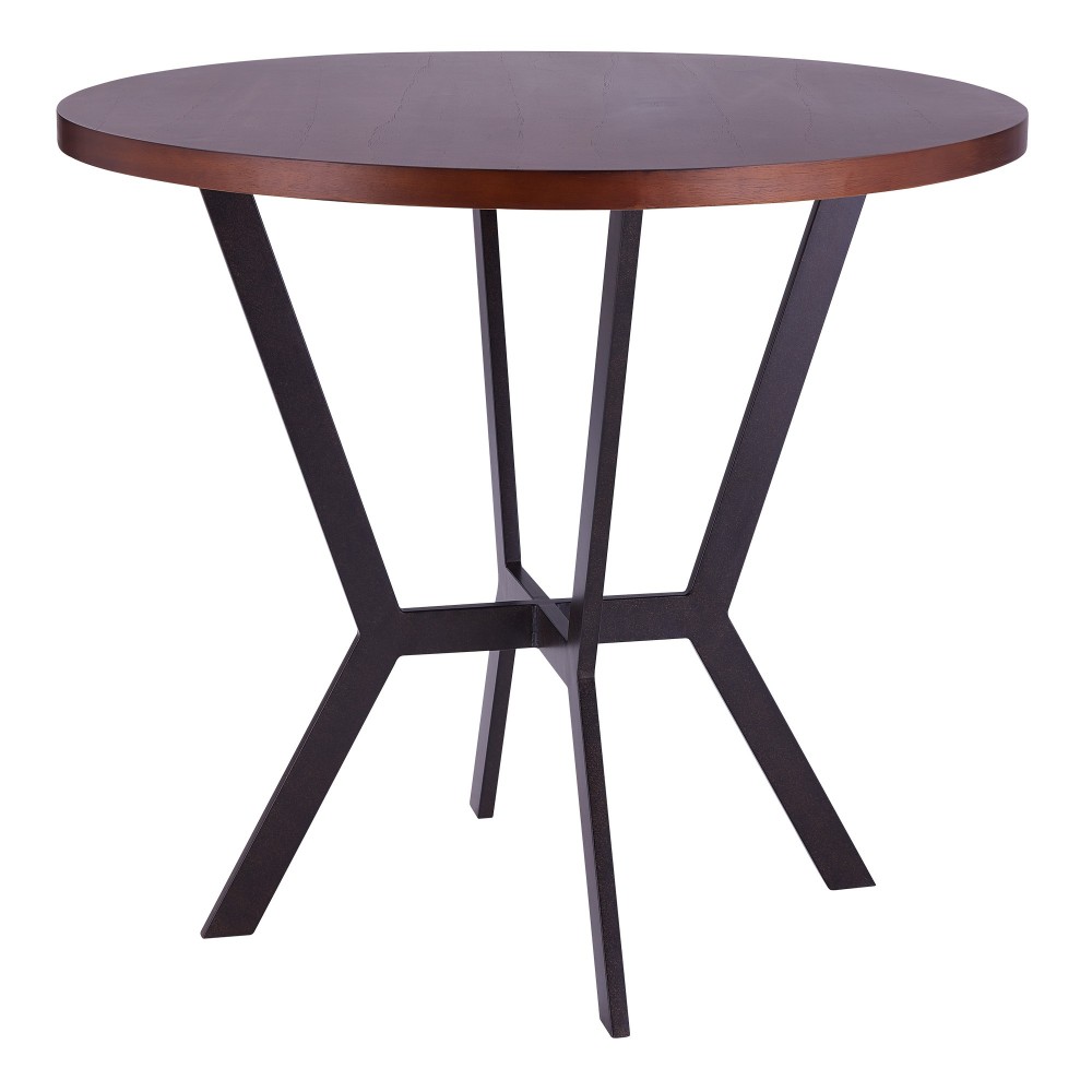 Pike Contemporary Bar Table in Auburn Bay Finish and Sedona Wood Top