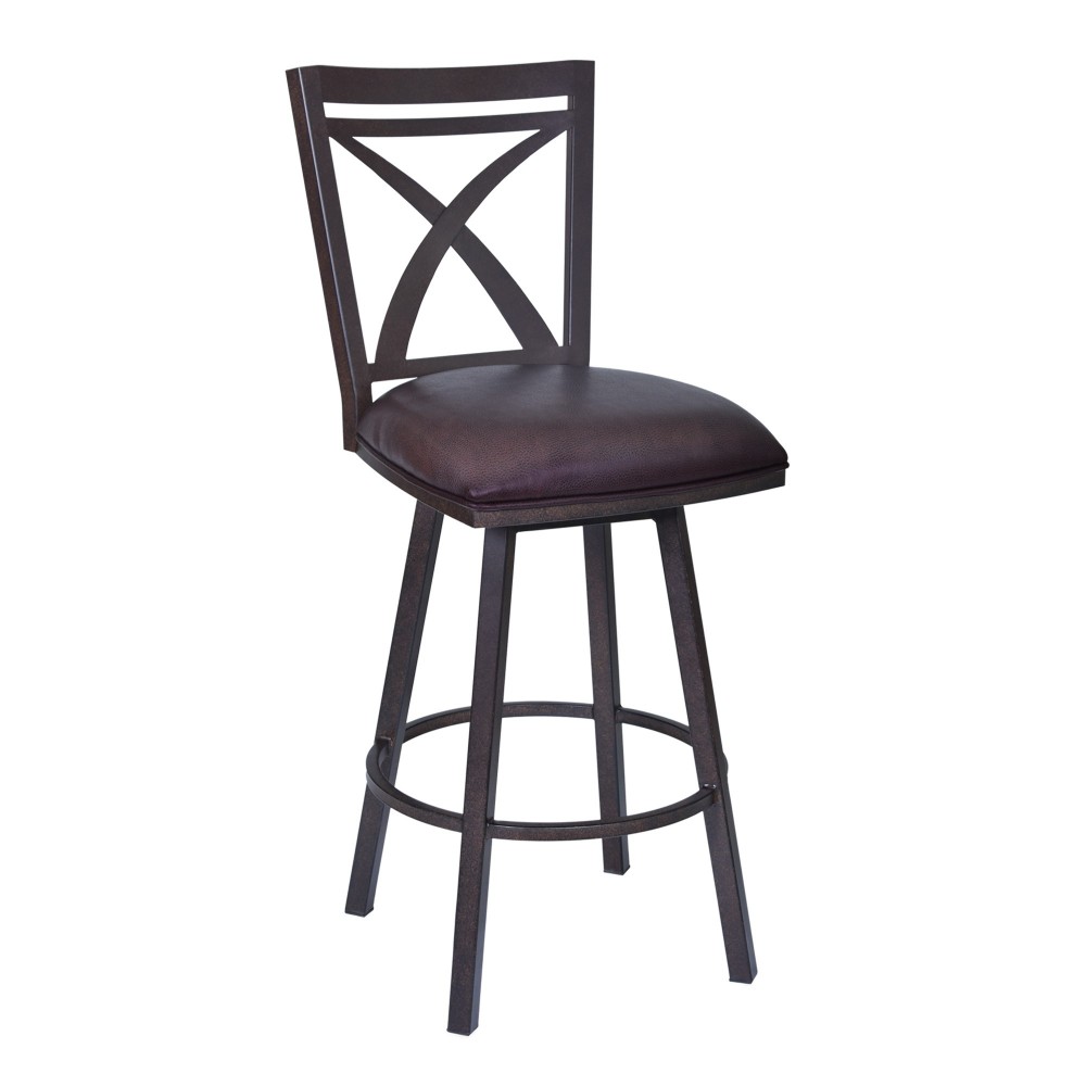 Nova 26" Counter Height Swivel Metal Barstool in Auburn Bay finish