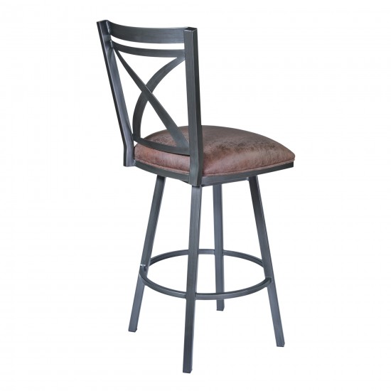 Nova 26" Counter Height Swivel Metal Barstool in Mineral finish